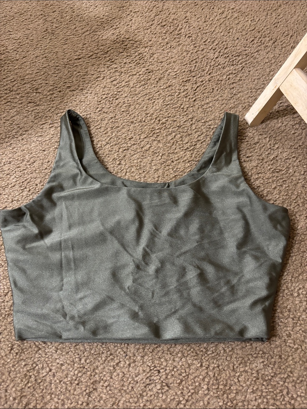 Revamped Olive Green Crop Tank Top